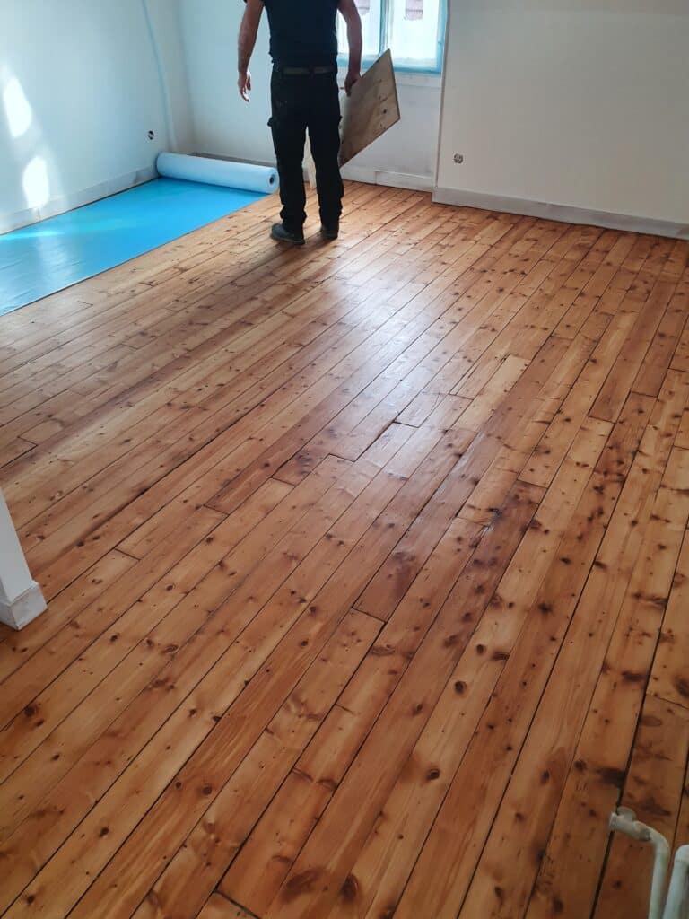 Rénovation plancher en sapin