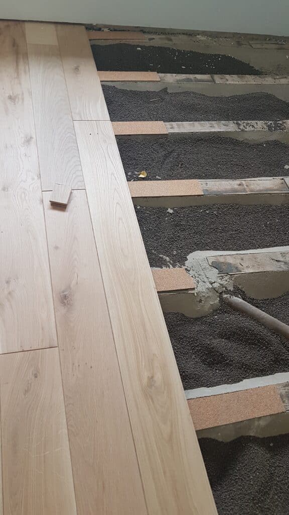 vue de l'isolation phonique d'un parquet